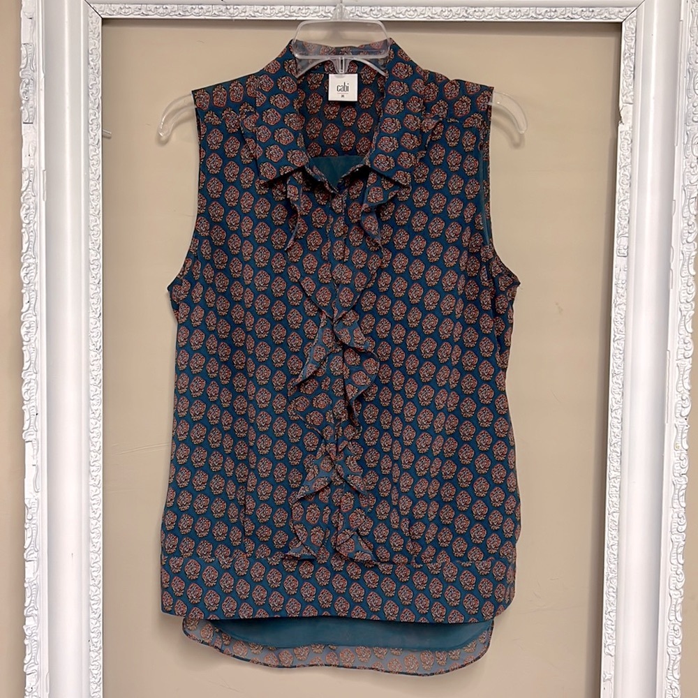 Cabi sleeveless shirt with ruffles - Picture 1 of 4